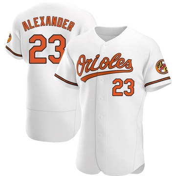 Authentic Blaze Alexander Men's Baltimore Orioles White Home Jersey