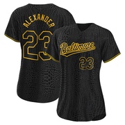 Authentic Blaze Alexander Women's Baltimore Orioles Black Snake Skin City Jersey