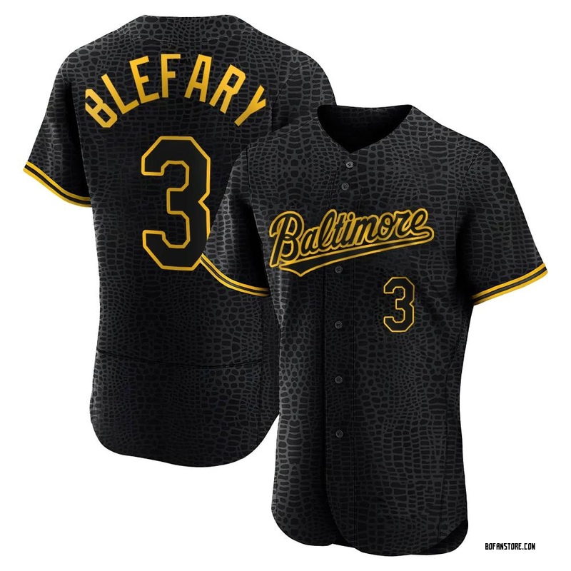 Authentic Curt Blefary Men's Baltimore Orioles Black Snake Skin City Jersey