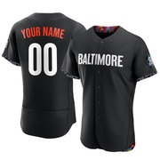 Authentic Custom Men's Baltimore Orioles Black 2023 City Connect Jersey