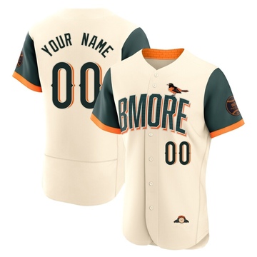Authentic Custom Men's Baltimore Orioles Cream 2026 City Connect Stadium Jersey