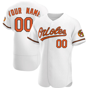 Authentic Custom Men's Baltimore Orioles White Home Jersey