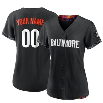 Authentic Custom Women's Baltimore Orioles Black 2023 City Connect Jersey