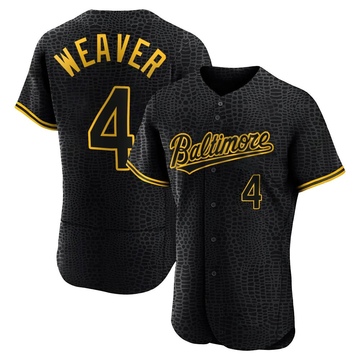 Authentic Earl Weaver Men's Baltimore Orioles Black Snake Skin City Jersey