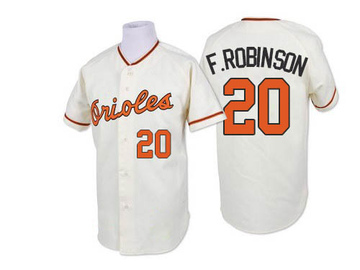 Authentic Frank Robinson Men's Baltimore Orioles White Throwback Jersey