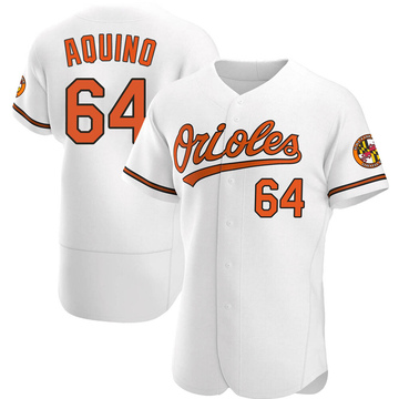 Authentic Jayson Aquino Men's Baltimore Orioles White Home Jersey