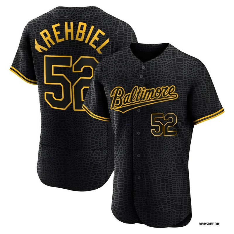 Authentic Joey Krehbiel Men's Baltimore Orioles Black Snake Skin City Jersey