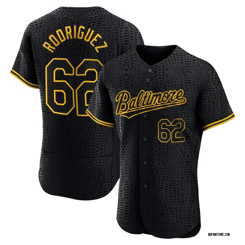 Authentic Johnathan Rodriguez Men's Baltimore Orioles Black Snake Skin City Jersey