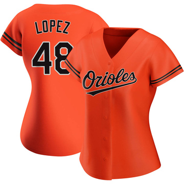 Authentic Jorge Lopez Women's Baltimore Orioles Orange Alternate Jersey