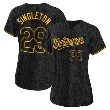 Authentic Ken Singleton Women's Baltimore Orioles Black Snake Skin City Jersey