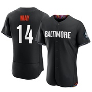 Authentic Lee May Men's Baltimore Orioles Black 2023 City Connect Jersey