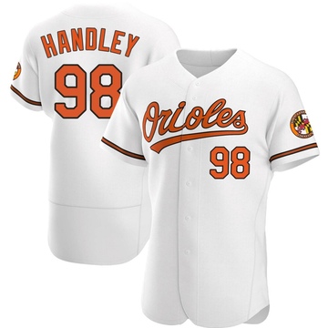 Authentic Maverick Handley Men's Baltimore Orioles White Home Jersey