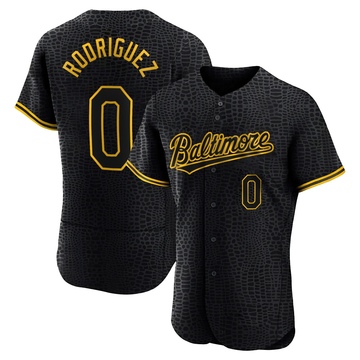 Authentic Miguel Rodriguez Men's Baltimore Orioles Black Snake Skin City Jersey