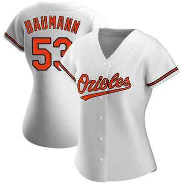 Authentic Mike Baumann Women's Baltimore Orioles White Home Jersey