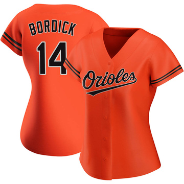 Authentic Mike Bordick Women's Baltimore Orioles Orange Alternate Jersey
