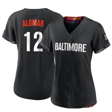 Authentic Roberto Alomar Women's Baltimore Orioles Black 2023 City Connect Jersey