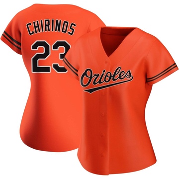 Authentic Robinson Chirinos Women's Baltimore Orioles Orange Alternate Jersey