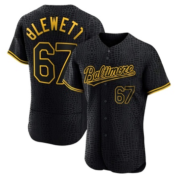 Authentic Scott Blewett Men's Baltimore Orioles Black Snake Skin City Jersey