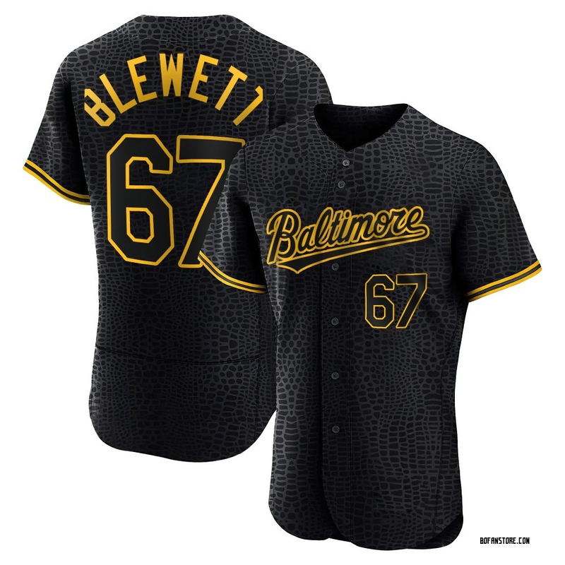 Authentic Scott Blewett Men's Baltimore Orioles Black Snake Skin City Jersey