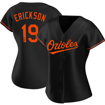 Authentic Scott Erickson Women's Baltimore Orioles Black Alternate Jersey