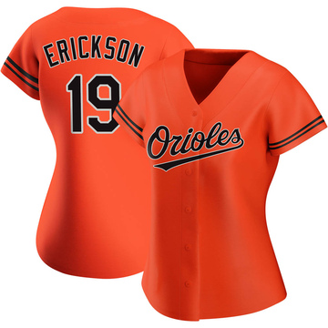 Authentic Scott Erickson Women's Baltimore Orioles Orange Alternate Jersey