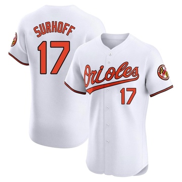 Elite Bj Surhoff Men's Baltimore Orioles White Home Jersey