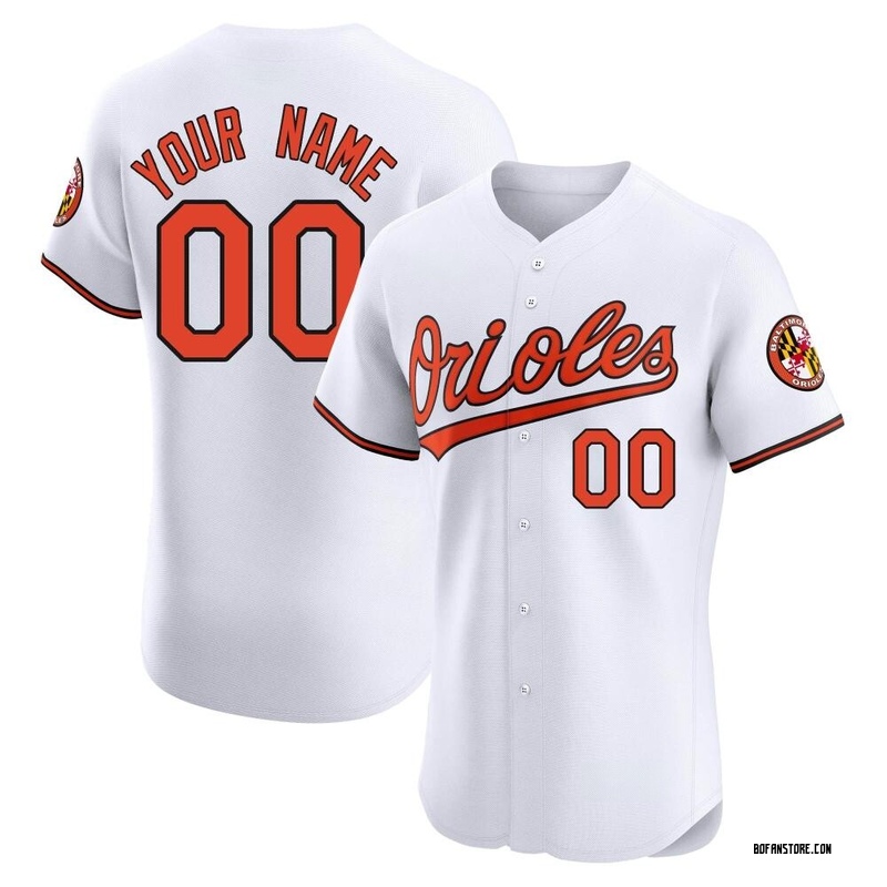 Elite Custom Men's Baltimore Orioles White Home Jersey