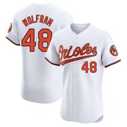 Elite Grant Wolfram Men's Baltimore Orioles White Home Jersey