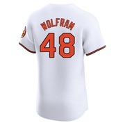 Elite Grant Wolfram Men's Baltimore Orioles White Home Jersey