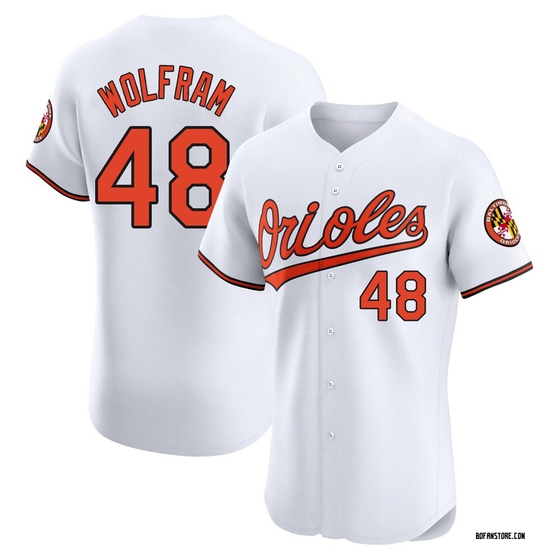 Elite Grant Wolfram Men's Baltimore Orioles White Home Jersey