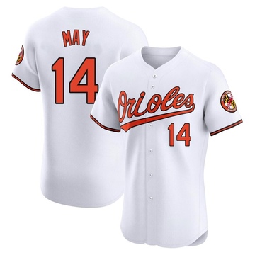 Elite Lee May Men's Baltimore Orioles White Home Jersey