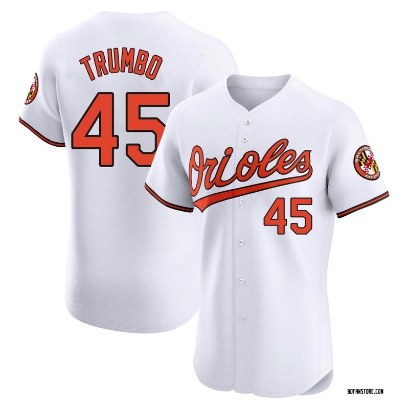 Elite Mark Trumbo Men's Baltimore Orioles White Home Jersey
