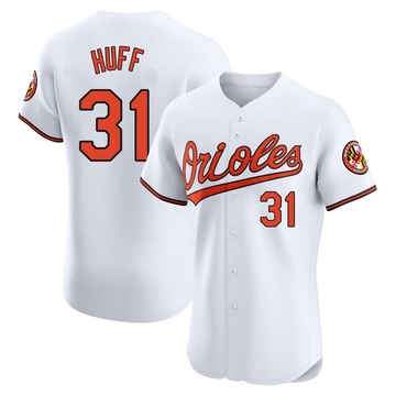 Elite Sam Huff Men's Baltimore Orioles White Home Jersey