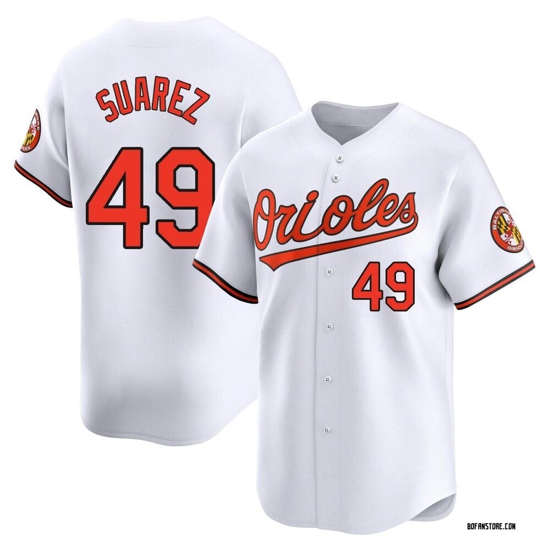 Limited Albert Suarez Youth Baltimore Orioles White Home Jersey