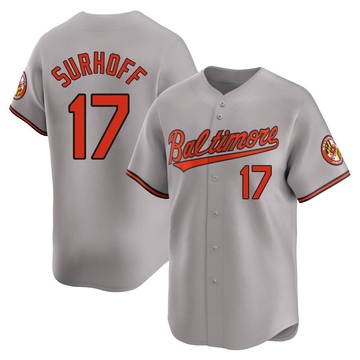 Limited Bj Surhoff Youth Baltimore Orioles Gray Road Jersey