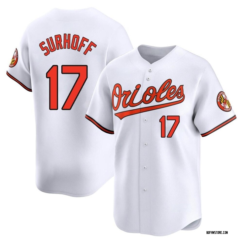 Limited Bj Surhoff Youth Baltimore Orioles White Home Jersey