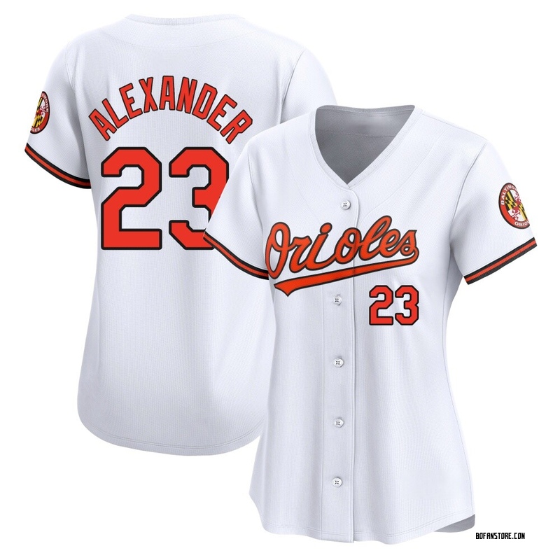 Limited Blaze Alexander Women's Baltimore Orioles White Home Jersey