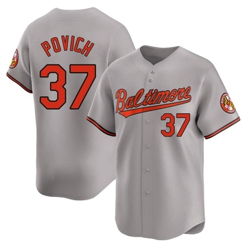 Limited Cade Povich Youth Baltimore Orioles Gray Road Jersey