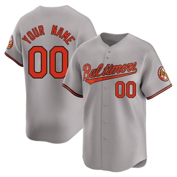 Limited Custom Men's Baltimore Orioles Gray Road Jersey