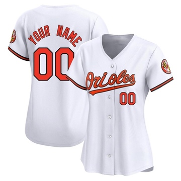 Limited Custom Women's Baltimore Orioles White Home Jersey