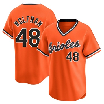 Limited Grant Wolfram Youth Baltimore Orioles Orange Cooperstown Collection Jersey