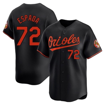 Limited Jose Espada Men's Baltimore Orioles Black Alternate Jersey