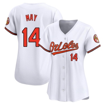 Limited Lee May Women's Baltimore Orioles White Home Jersey