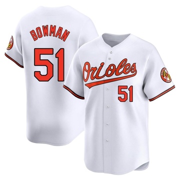 Limited Matt Bowman Men's Baltimore Orioles White Home Jersey