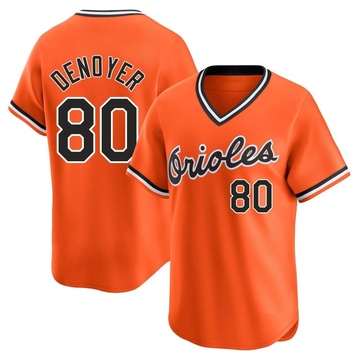 Limited Noah Denoyer Men's Baltimore Orioles Orange Cooperstown Collection Jersey