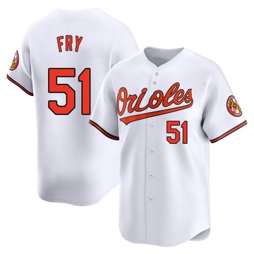 Limited Paul Fry Men's Baltimore Orioles White Home Jersey