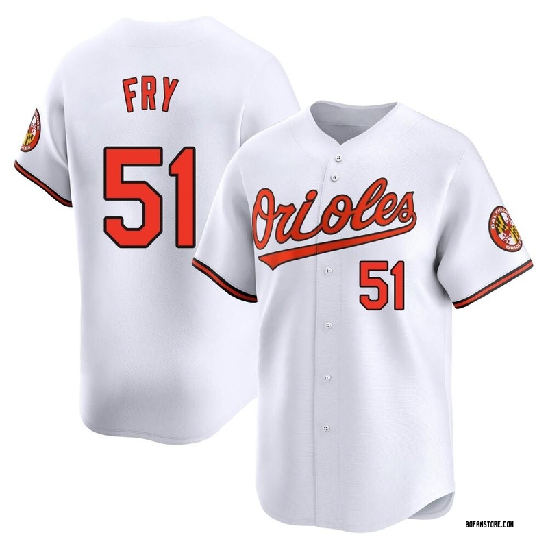 Limited Paul Fry Men's Baltimore Orioles White Home Jersey