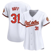 Limited Sam Huff Women's Baltimore Orioles White Home Jersey