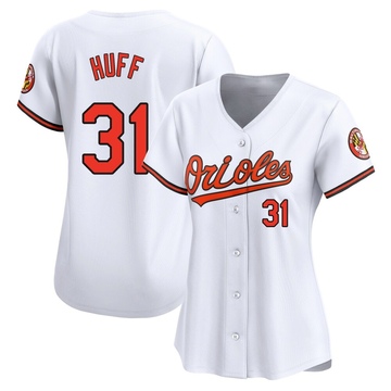 Limited Sam Huff Women's Baltimore Orioles White Home Jersey