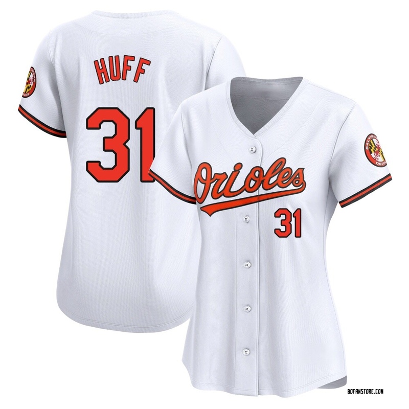Limited Sam Huff Women's Baltimore Orioles White Home Jersey